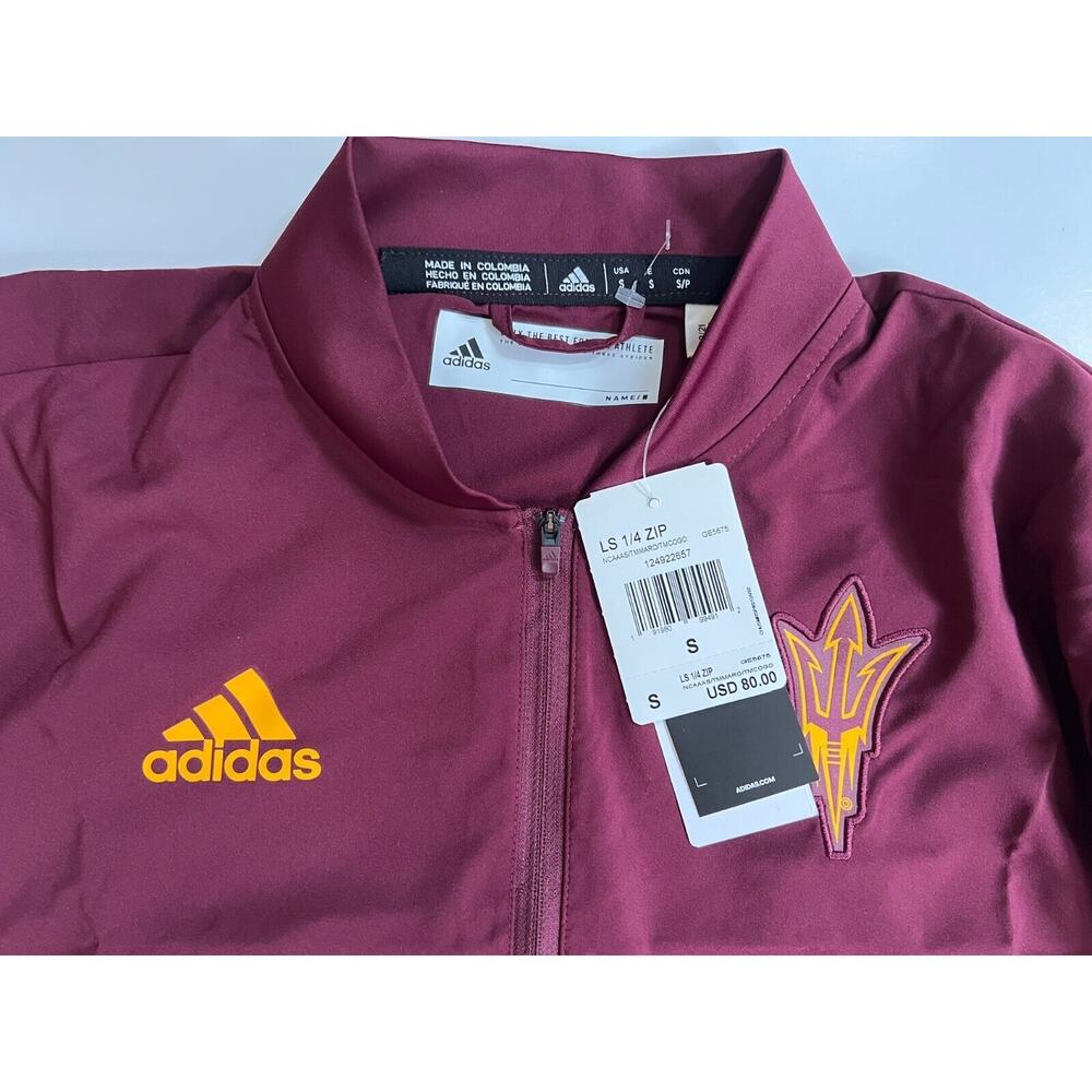 Adidas Arizona State Sun Devils Jacket Maroon GE5675 Men's Size S NWT - Picture 3 of 12